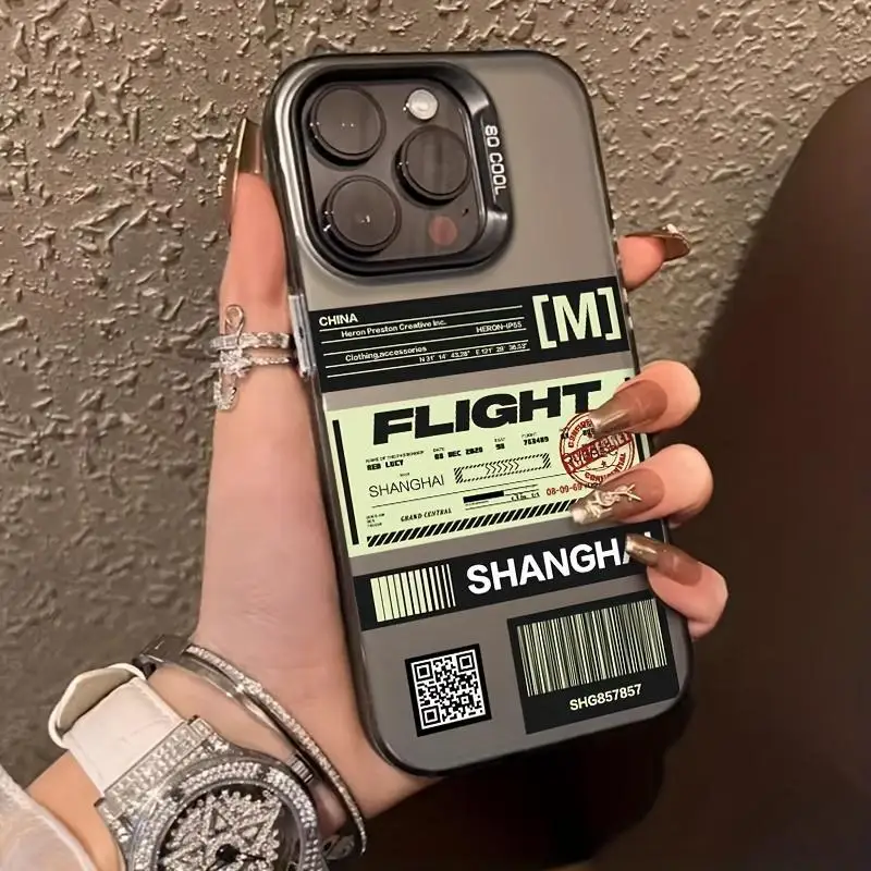 

Модный чехол для телефона с узором этикетки, защитный чехол для телефона с защитой от падения, совместимый с IPhone 16 Pro Max 15 Pro 14 Plus 13 12 11 X/XS