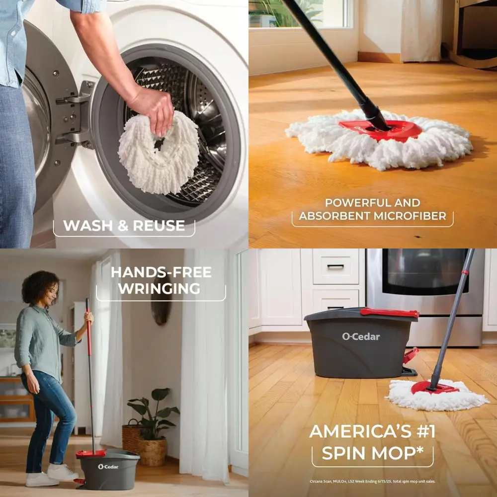 

Система для уборки пола: швабра из микрофибры с отжимом и ведром, красно-серая, со стойкой