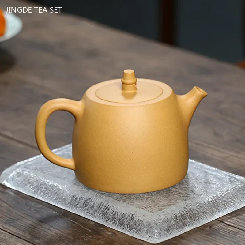 480ML Antique Yixing Purple Clay Teapot Gold Section Mud Beauty Kettle Large Capacity Ball Hole Filter Tea Pot Household Tea Set