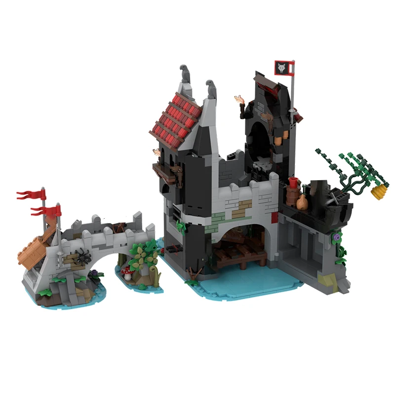 Middeleeuwse Modulaire Architectuur Wolf Pack Toren Bouwsteen Assemblagemodel Set DIY Huis Bakstenen Speelgoed Kinderen Gift MOC-205897