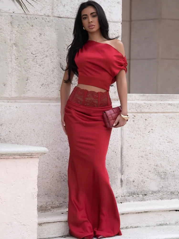 

Комплект из 2 предметов с открытыми плечами, сексуальное офисное женское платье макси, женское платье 2026, весна-лето, тренд, полуночная клубная одежда, вечерние платья-карандаш