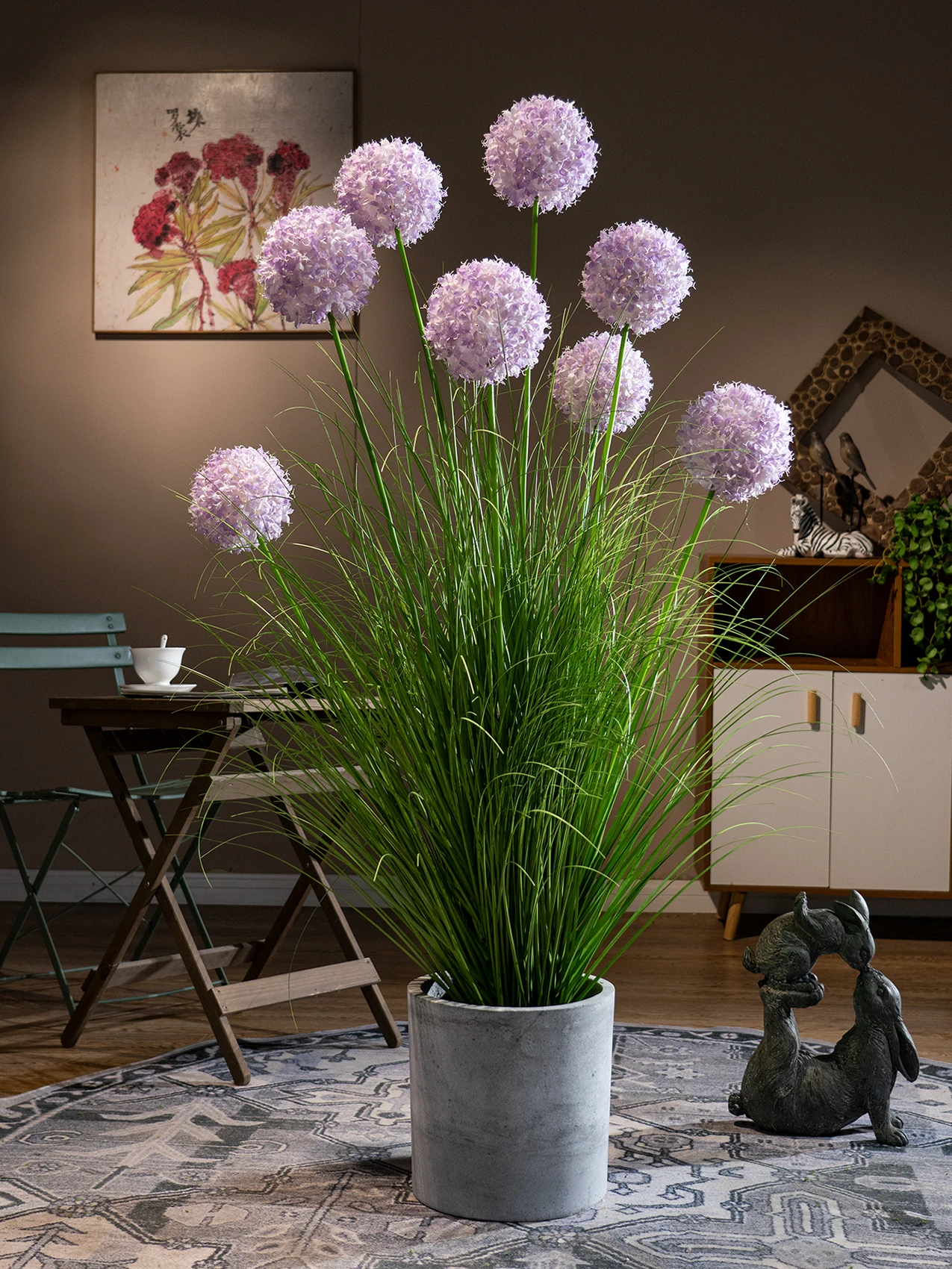 Simulation of hydrangea reed, green plant landscaping, plastic bionic fake floral plant ornaments, indoor living room decoration