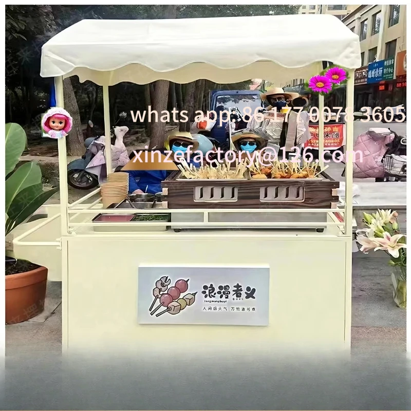 

Customizable Snack stall cart Night market Ice powder Internet celebrity mobile car Shopping mall display stand