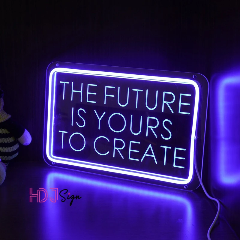 Imagem -02 - Crave Sinal de Luz Néon o Futuro é Seu Sinal de Néon Luzes Led Kawaii Decoração do Quarto Sinal de Néon Led Decoração da Parede Presente Aniversário