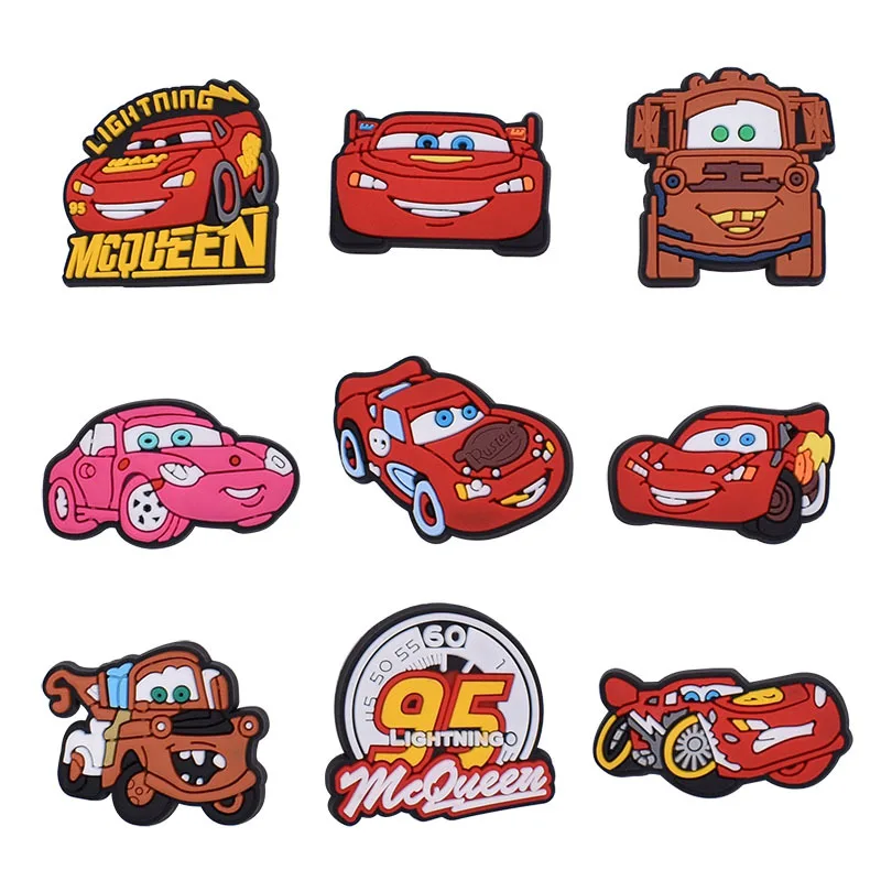 Cute Cartoon Racing Car Shoe Charms for Clogs Sandals Decorations Shoes Accessories Girls Garden Shoes Decor Kids Couples Gifts