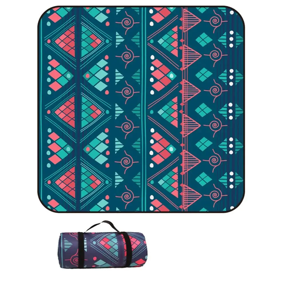 

Outdoor Equipment 200*150 Moisture Proof Pad Thickened Ethnic Style Lawn Mat Stripe Multi-purpose Outdoor Picnic Mat Picnic