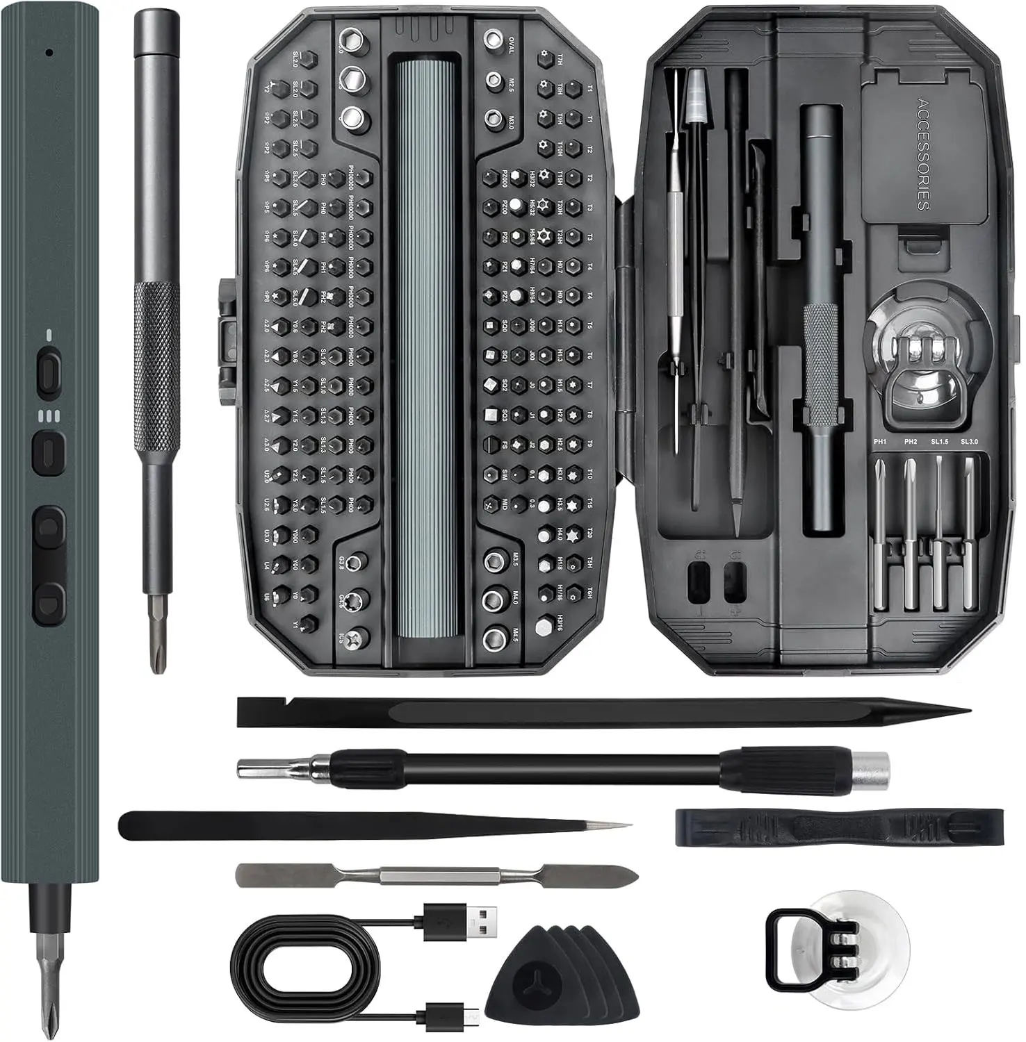 

Mini Electric Screwdriver Set Cordless Precision Power Tool with Lithium Battery and Magnetic Bits for Electronic Repairing