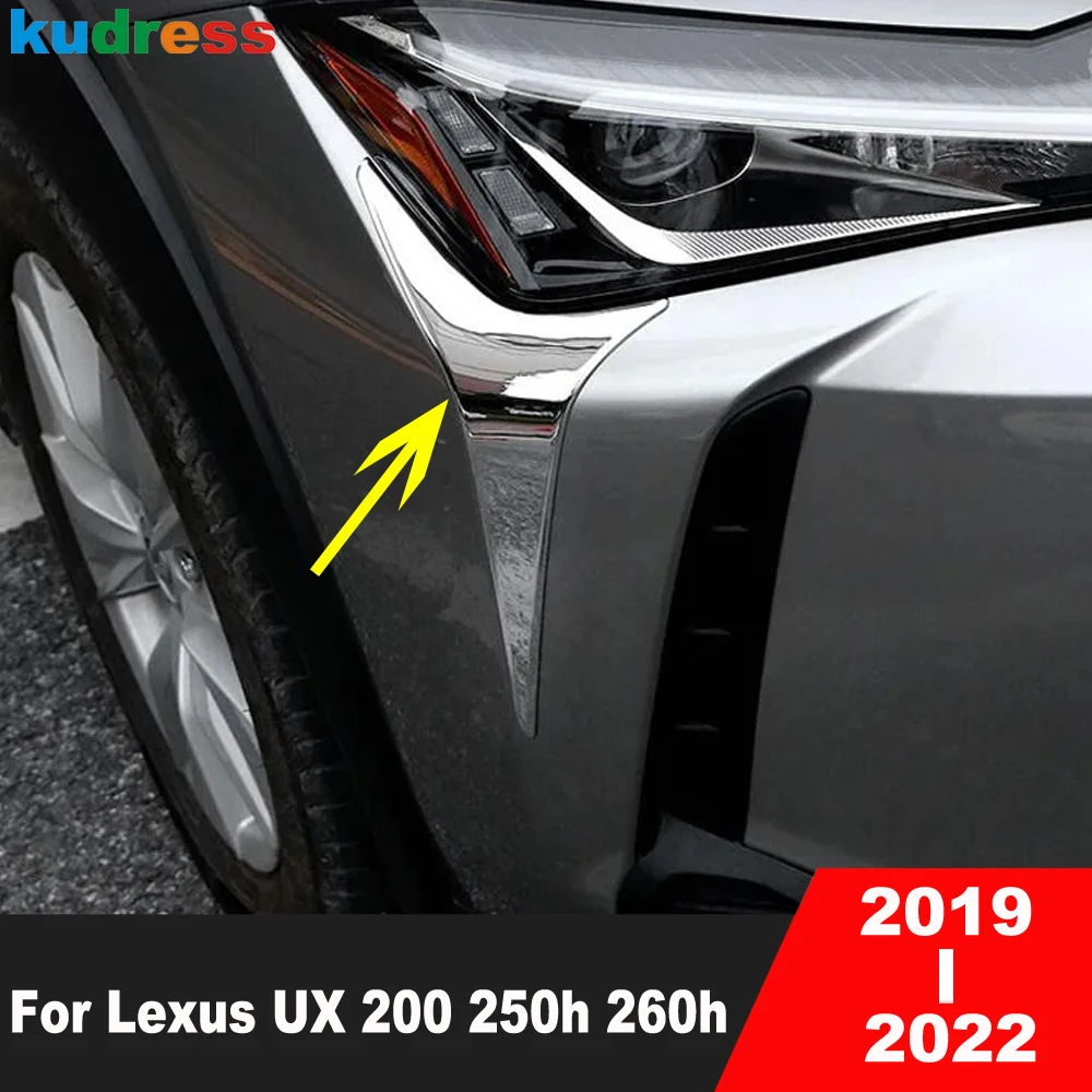 

Накладка на переднюю фару для бровей для Lexus UX 200 250h 260h 2019-2021 2022 Хромированная автомобильная фара, полоска для век, аксессуары