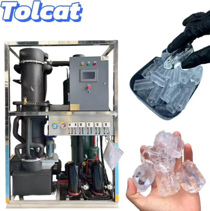 Tolcat Automatic Ice Tube Machine Maker  With Waterproof Type Ice Cube Ice Tube Bag Machine for Start Business for Restaurant