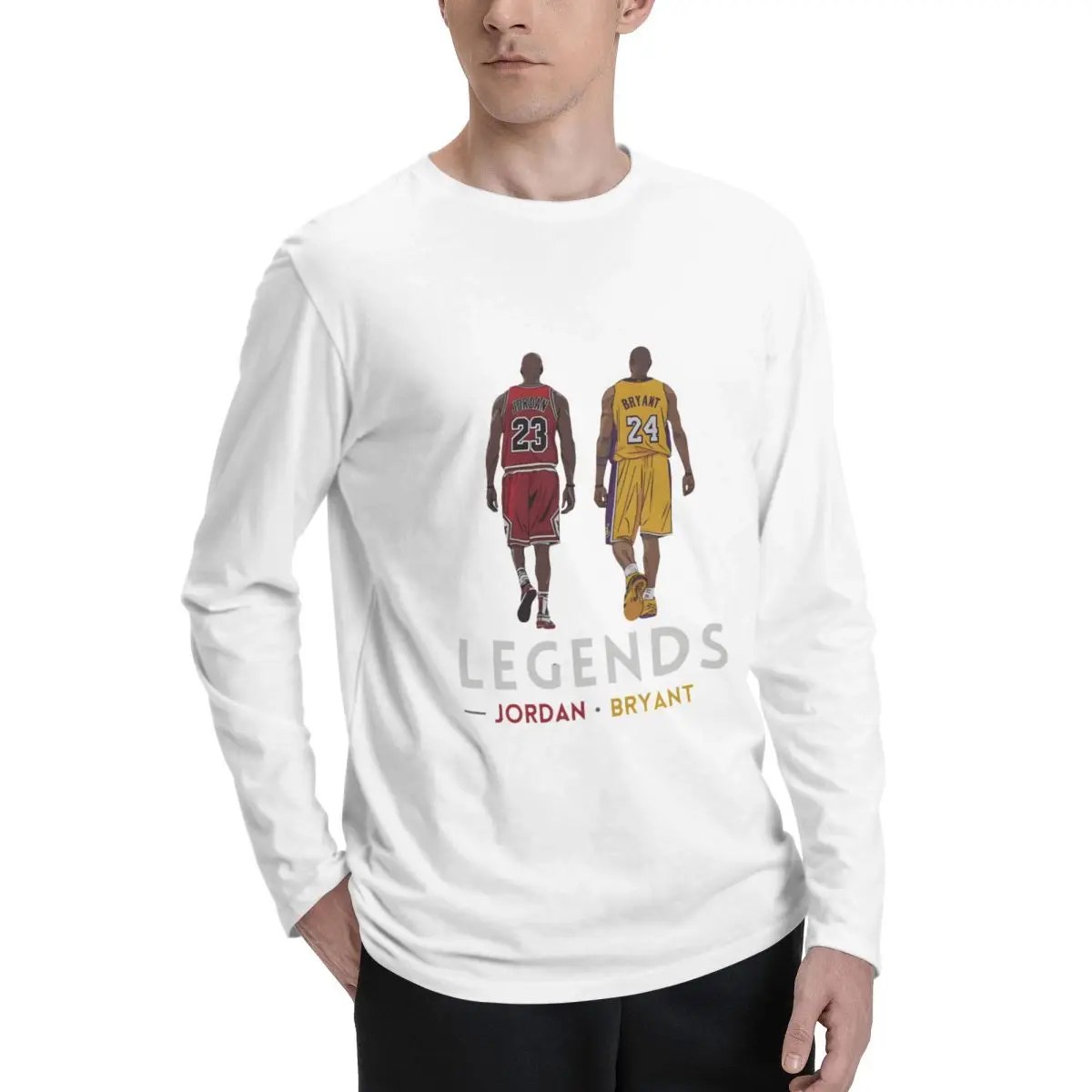 Hot Sale Michael-Jordan Kobe-Bryant T-shirt High Quality Cotton Men Long Sleeve T-shirts Tops