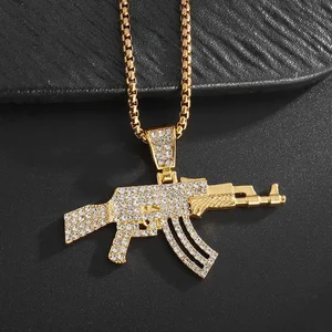 Hip-Hop AK-47-Gewehrpistole Paunter für Männer, personalisierter Street Rock, Rap Party Schmuck 10 Hauptverkaufskettengewehr - №8