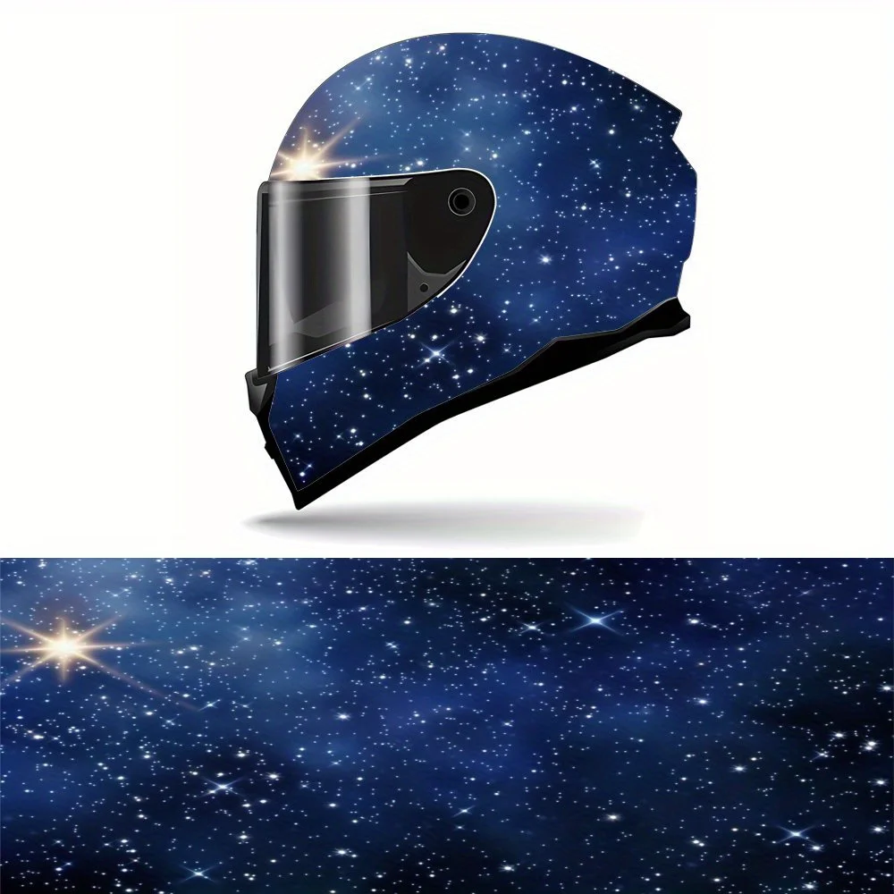 

[Racing Helmet Wrap] Full Helmet Wrap Sticker | Starry Sky With Twinkling Stars Motorcycle Helmet Racing Graphic Decal Vinyl Wra