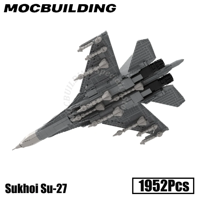 Su-27 Fighter Flanker Model Moc Building Block Model Set Display Construction DIY Brick Toy Gift Birthday Present Christmas