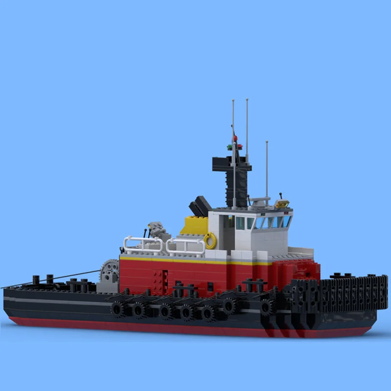 NEW 805PCS MOC City Engineering Modular Maritime Tugboat model DIY creative ideas Child Toy Assembly Puzzle birthday Gift