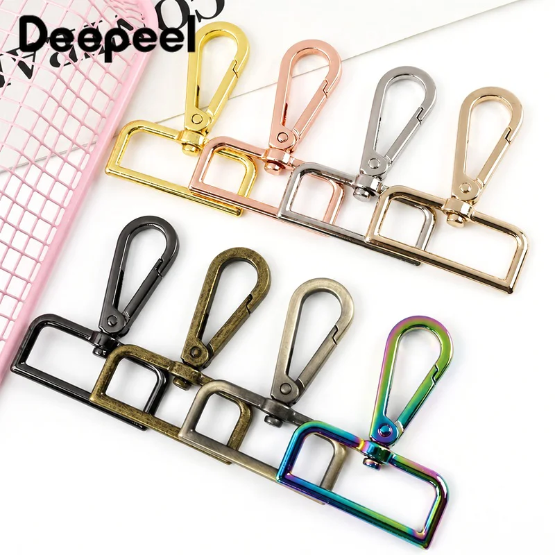 

10Pcs 16-50mm Metal Swivel Lobster Buckles Keychain Snap Hook Handbag Strap Bag Cog Collar Carabiner Clips Clasp DIY Accessories