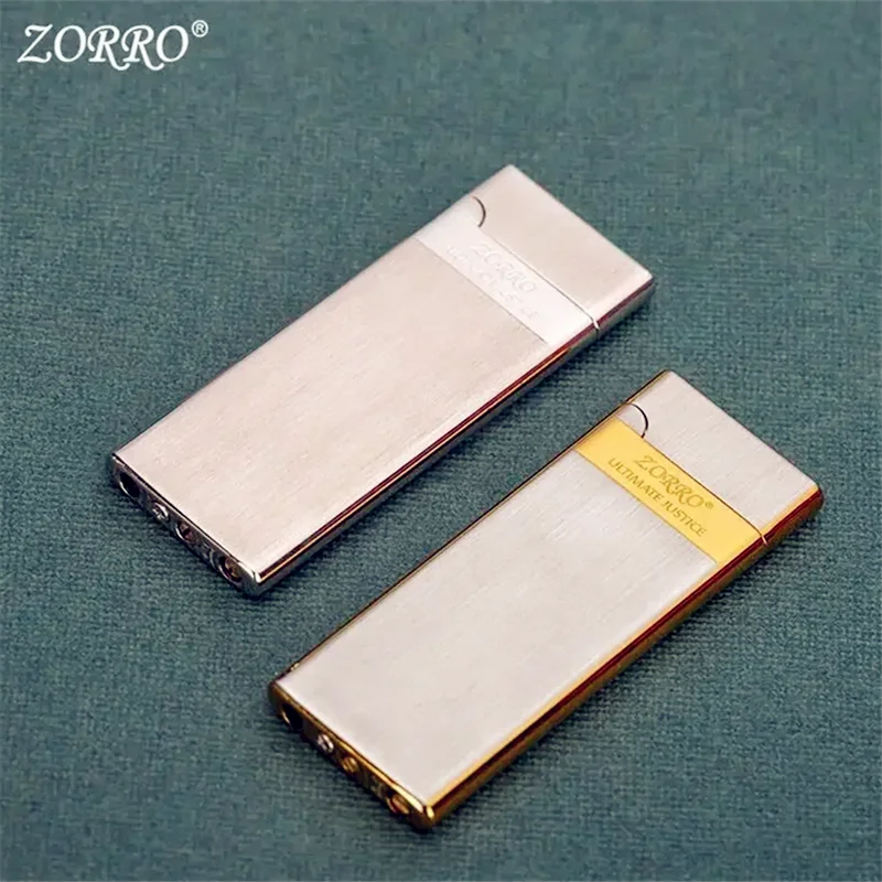 Zorro Ultra-thin Easy To Put Cigarette Case Grinding Wheel Inflatable Lighter Man Toy