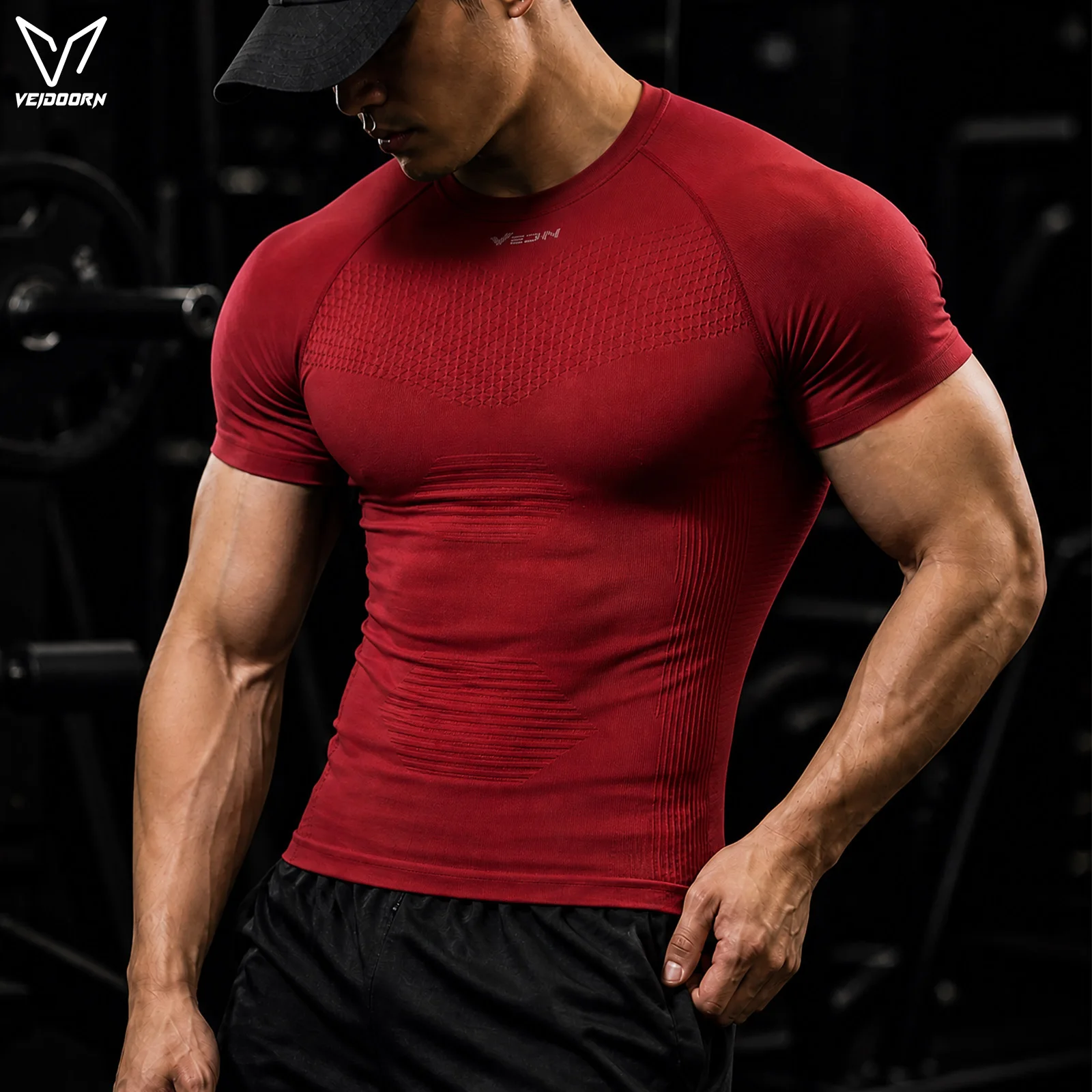

Men Quick Dry Compression Sports T-Shirt Short Sleeve Gym Fitness Workout Tee Running Training Breathable Muscle Base Layer