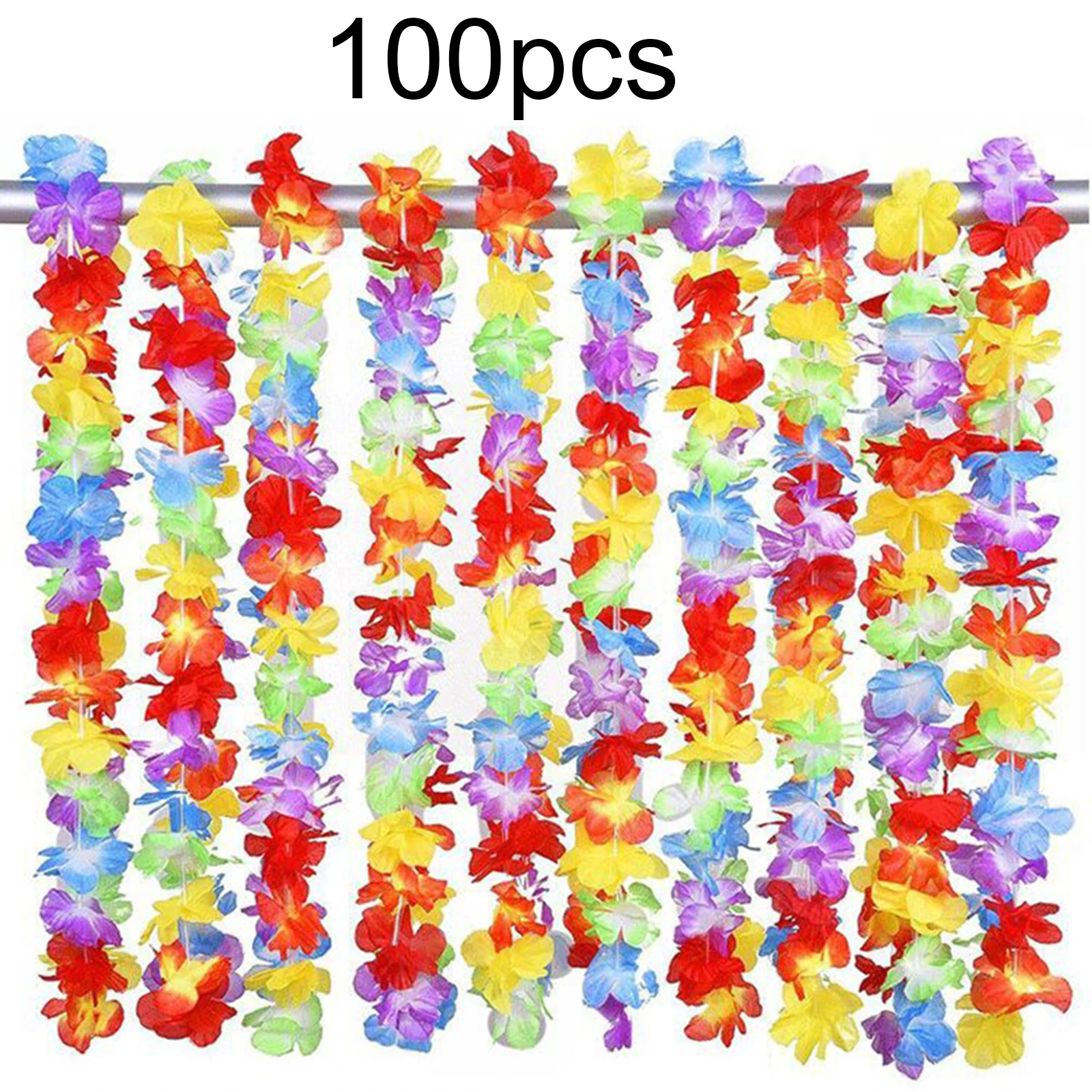 100pcs Hawaii Christmas Wreath Door Decoration Hawaiian Party Artificial Flower Garland Necklace Luau Torpil