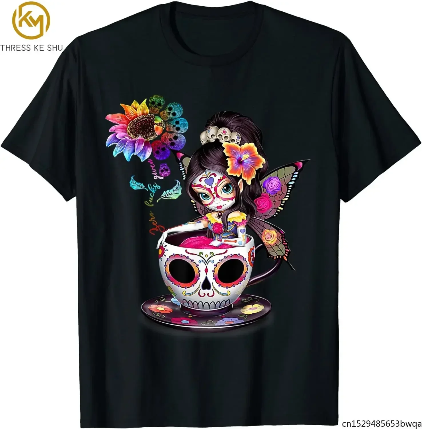 Zero Given Sugar Skull Rainbow Sunflower T-Shirt Men Women Summer Casual Cotton Tees Tops