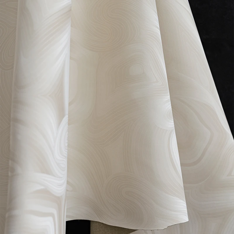 물결무늬 가죽 원단 연도 링 패턴 PU 가죽 반사 원단 DIY 브러시드 실루엣 재킷 디자이너 원단