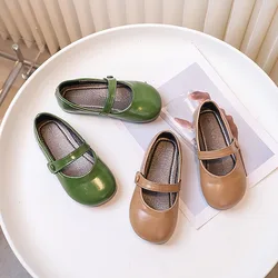 Girls Shoes Spring Autumn Kids Fashion Brand Mary Jane Dress Dance Princess Flats Ballet Genuine Baby Toddler Non Slip Soft Sole