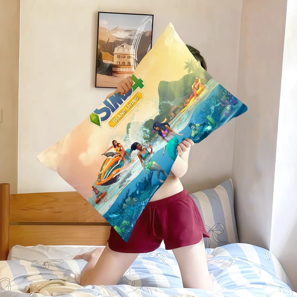 لعبة مضحك الفن S-sims 4 غطاء الوسادة مستطيل غطاء وسادة أريكة المنزل غرفة المعيشة مكتب مقهى المخدة
