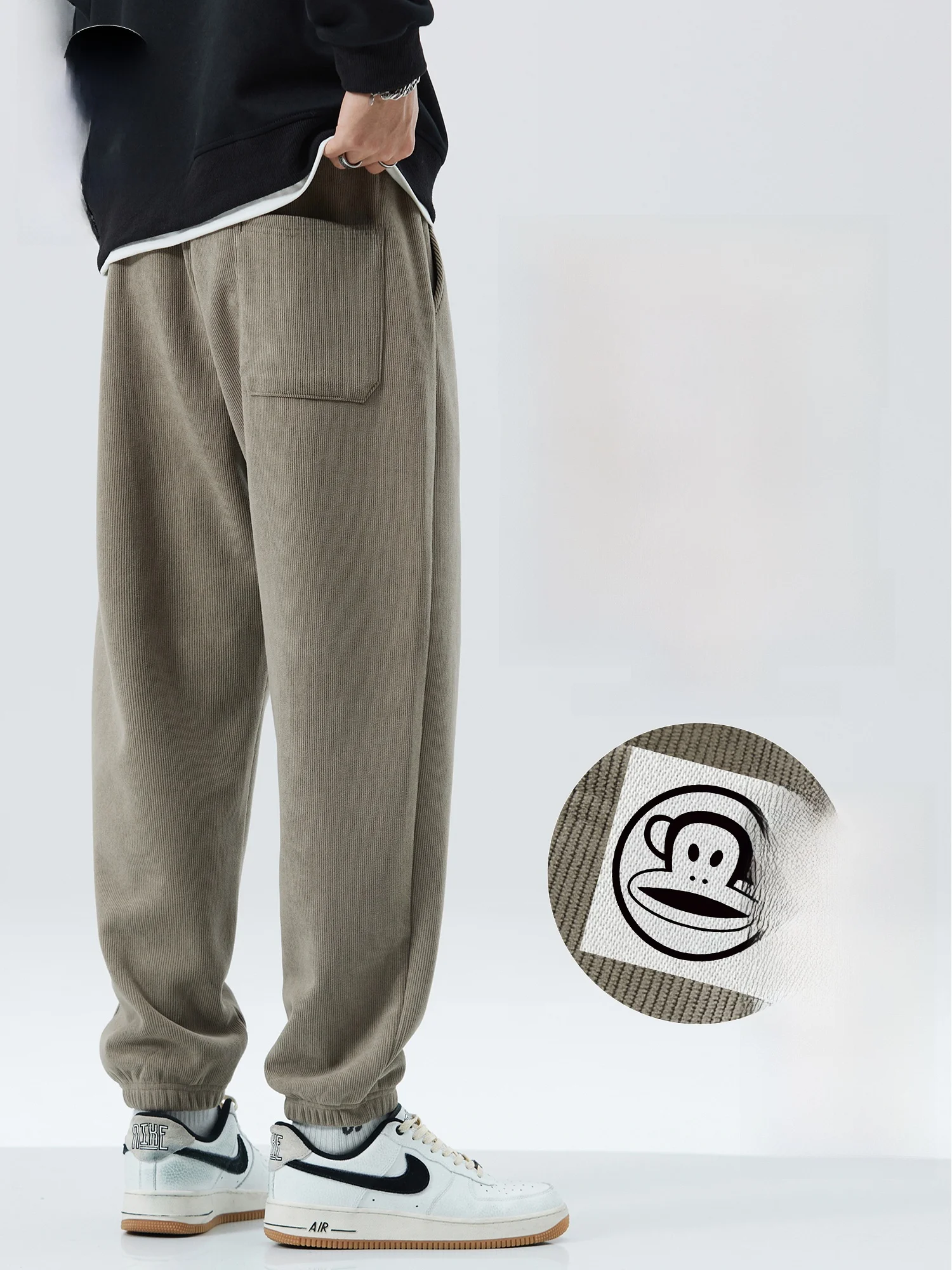 

PaulFrank Thiened Knitted Fce Lined Casual Trousers Autumn Winter Warm Comfortable Men's Dstring Sweatpants