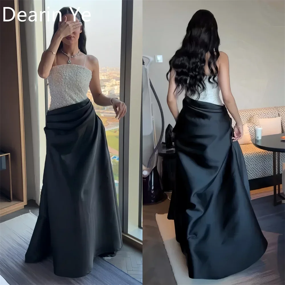 

Customized Saudi Arabia Dearin Sheer Straps A-line Floor Length Skirts Flower Bespoke Occasion Dresses Formal Dress Evening Prom