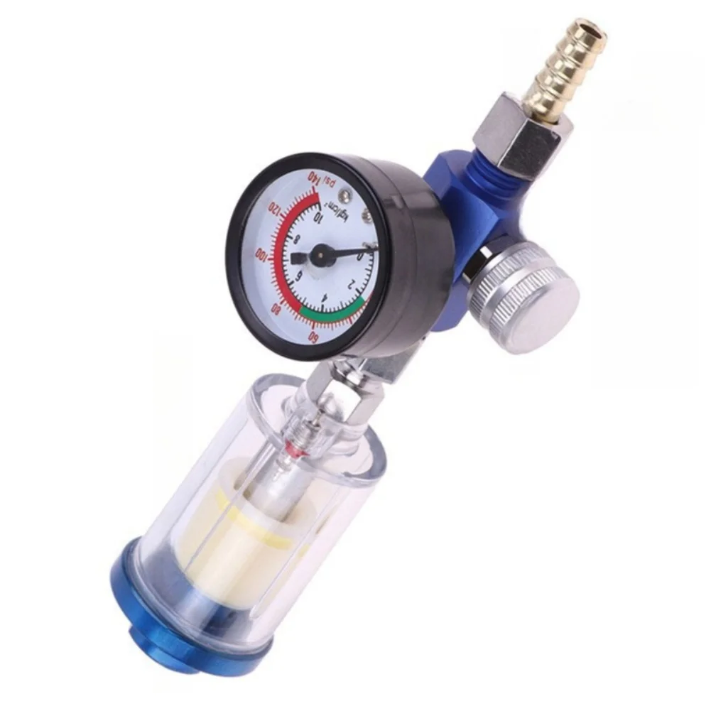 1/4 Spray Air Flow Gauge Oil Water Trap Filter With Adapter Set Pneumatic Tool Oil Water Separator Filter Accessories