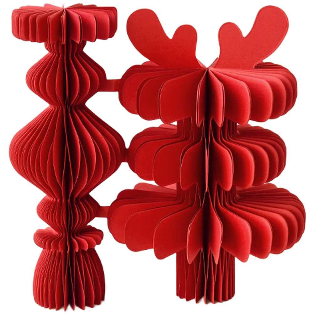 Chinese New Year Paper Decoration with Fu Character for Desktop Festive Ornament Made from Thick Cardstock for Tabletop Display