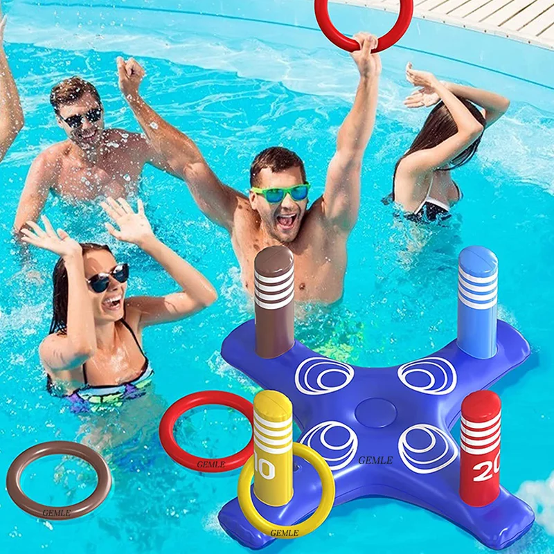 Jogos de brinquedos de piscina para crianças, Basquete, Inflável Cross Ring Toss Game, Cactus Ring Toss Game