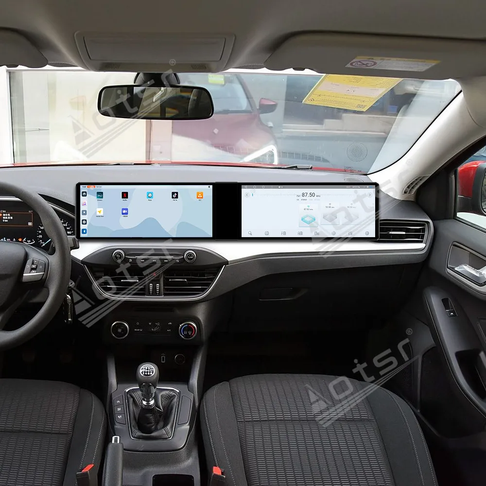 デュアル12.3インチスクリーン Android 13搭載 フォード フォーカス 2019-2022 カーラジオ GPSナビゲーション マルチメディアプレーヤー ステレオヘッドユニット CarPlay対応