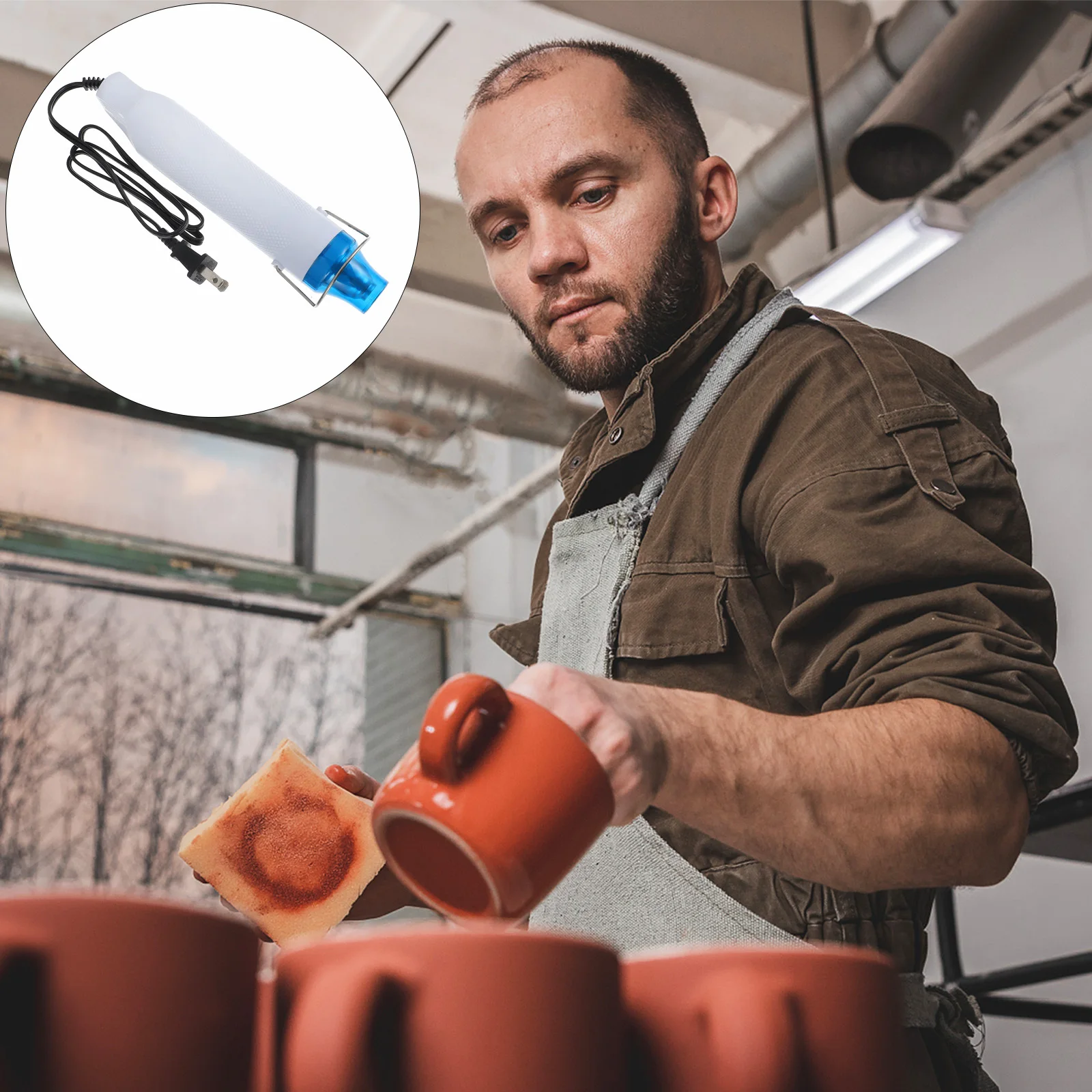 

Hot Air Tool 1M Cord Portable Heat Device For Polymer Clay Diy Embossing Shrink Plastic Handheld Blower Welding Equipment