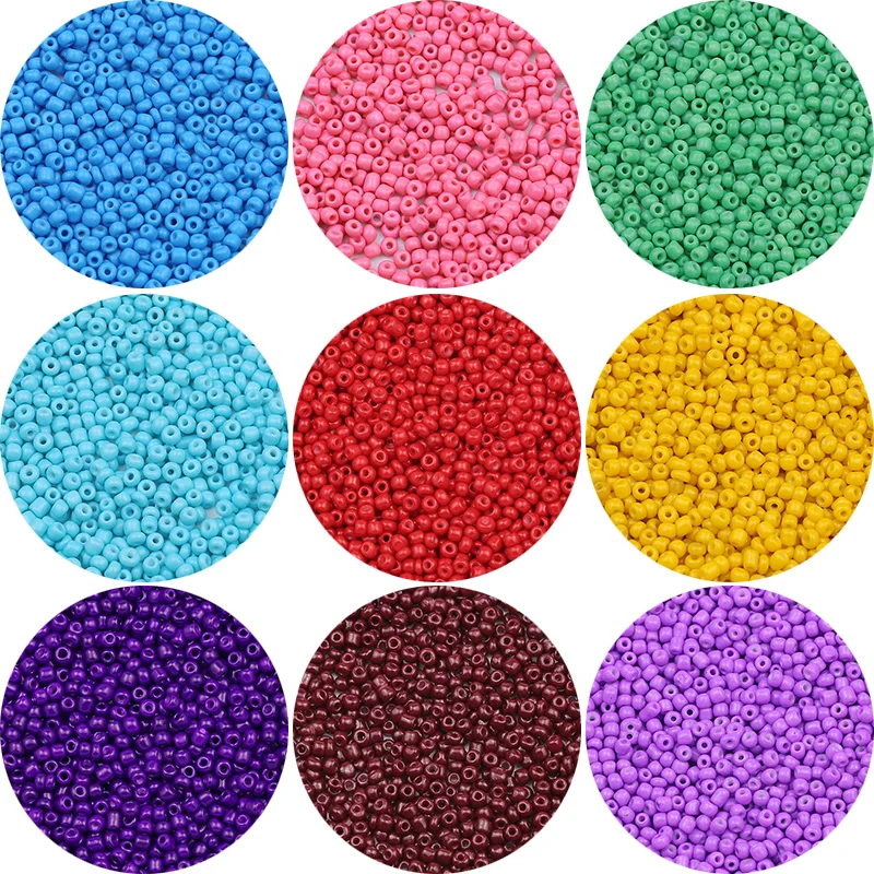 18g 4mm 220pcs Small Glass Bead Round Solid Color Loose Spacer Beads For Jewelry Making Bracelet Necklace Beaded DIY Accessories