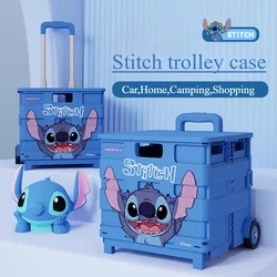 Disney Stitch Alien Lotso New Cartoon Cute Men And Women Car Trunk Multi-Functional Outdoor Supermarket Trolley pieghevole Case