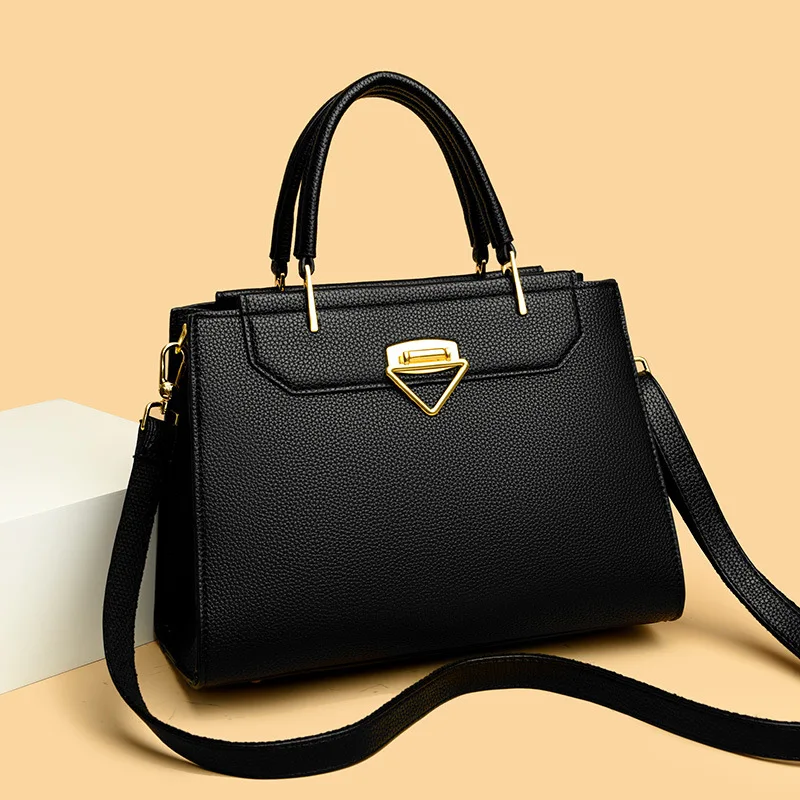 

New middle-aged mother bag single shoulder oblique straddle handbag multi-layer women's bag