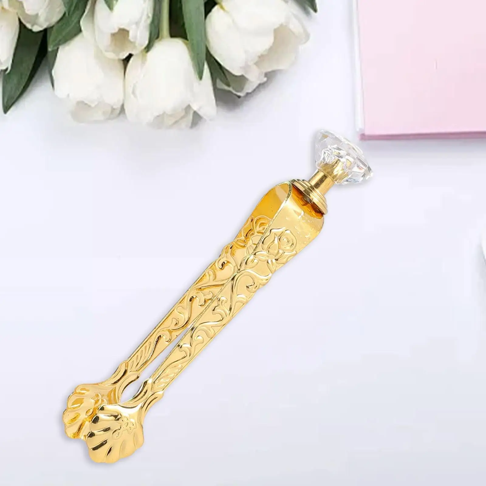 Elegant Iron Incense Tong Serving Clamp Artistic Pattern Multipurpose Clip for Burner Holder Table Decor