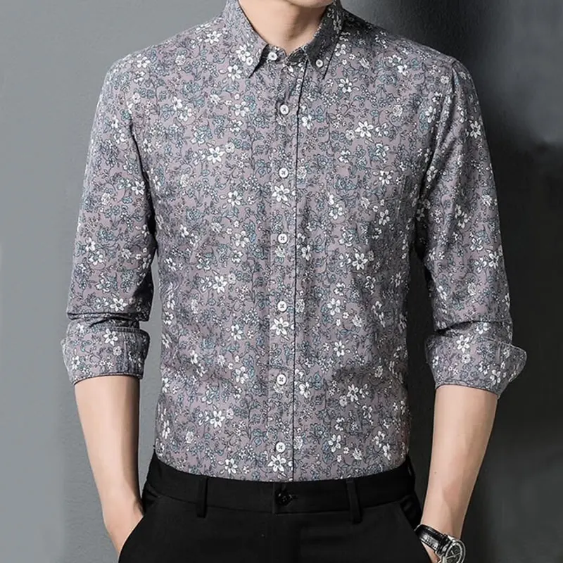 Men\'s long sleeve shirt All cotton printed casual wear comfortable breathable top high quality spring and summer fashion trend