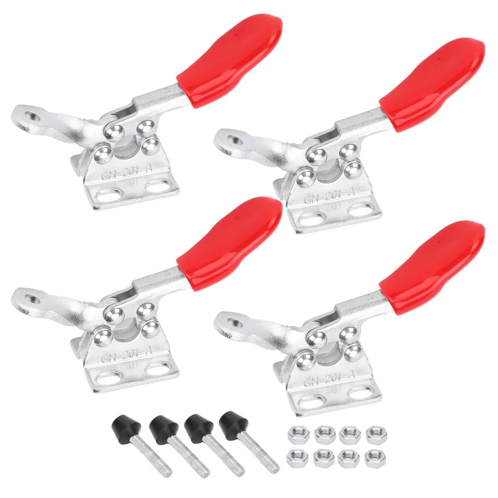 4 Pcs Quick Galvanized Iron Toggle Clamps Horizontal Design Antislip Compression Clamps Woodworking Tools Home Workshop