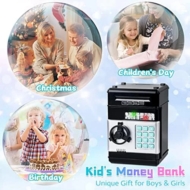 Electronic Piggy-Banks For Kids Money Savings Box,Mini ATM Coin Bank For Children Best Birthday Xmas Gifts Cash