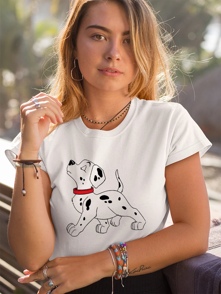 Disney Women\'s T-shirt Kawaii T Shirt Y2k Women Streetwear Harajuku Short Sleeve Tshirt Women Crop Top Dalmatians Cute Tee Shirt