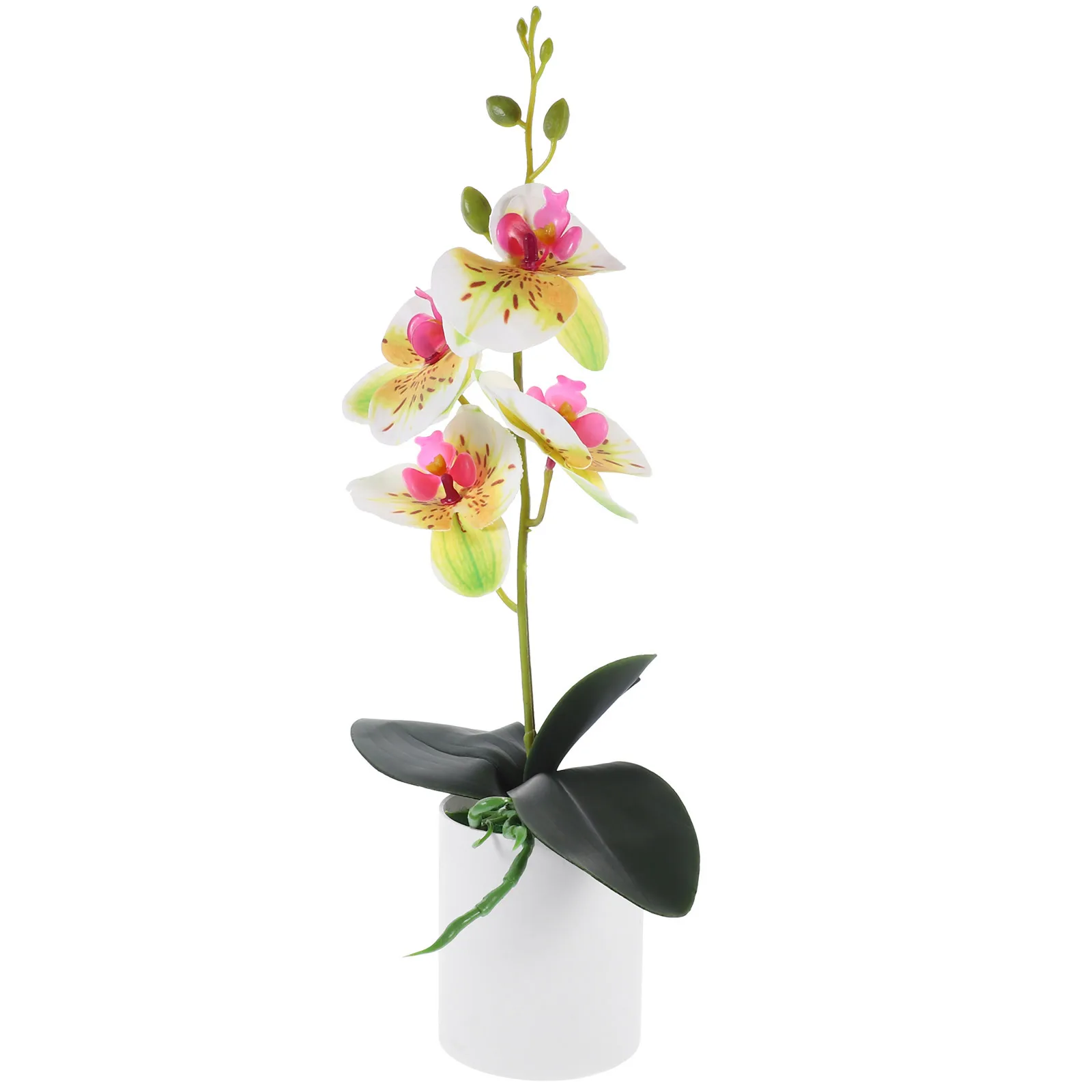 

Artificial Potted Orchid Fake Flower Decor Realistic Tabletop Plant For Home Office Desktop Simulation Bonsai Indoor Decoration