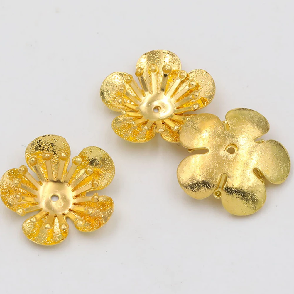 

100 Pcs Metal Flower Slices Charms Headdress Decor Accessories DIY Hairband Hairpin Brooch Craft Durable Bright Mini Hole