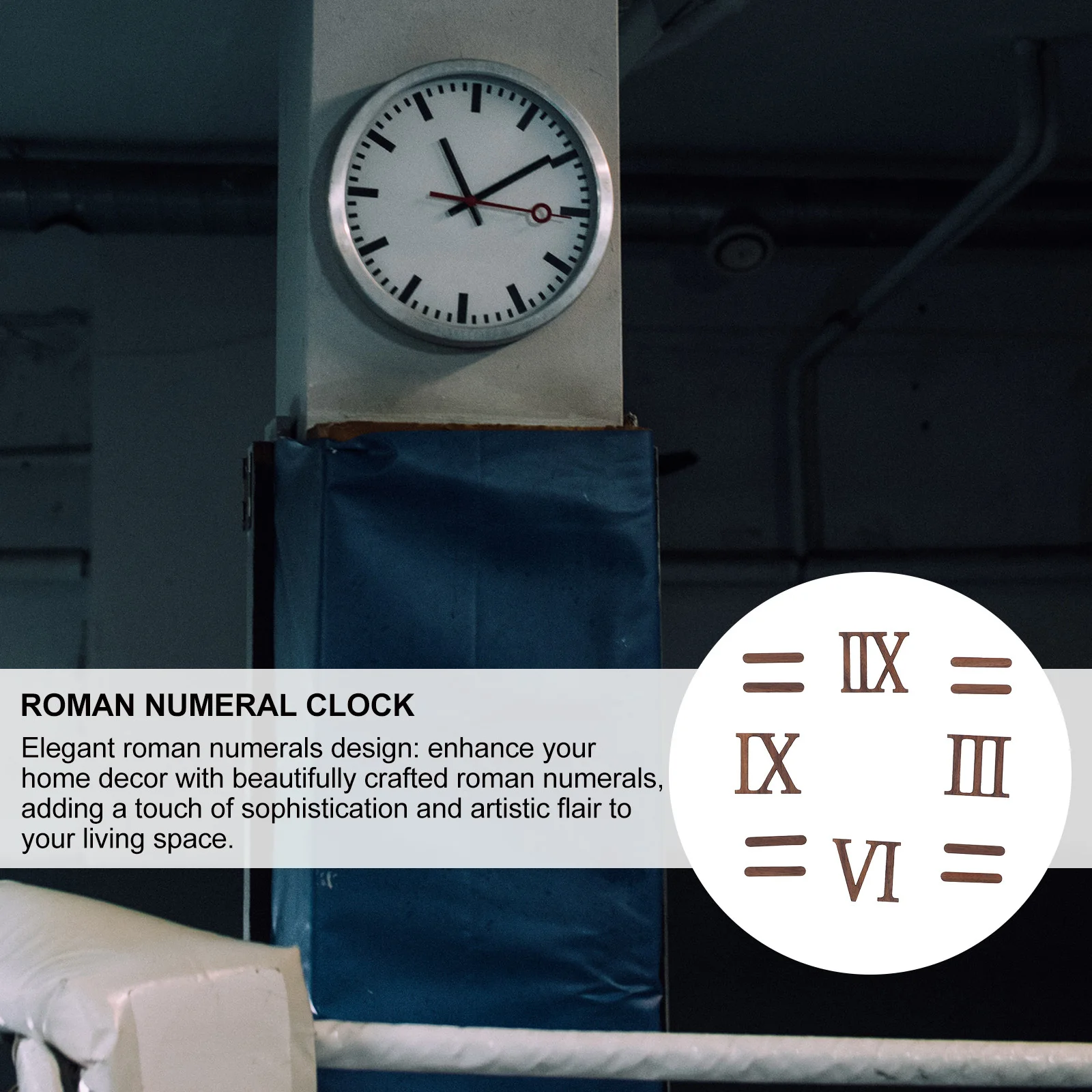 

12Pcs DIY Wall Clock Kit: Wooden Roman Numeral Numbers Unfinished Wood Cutouts for Home Decor Living Room Wall Clock Decoration