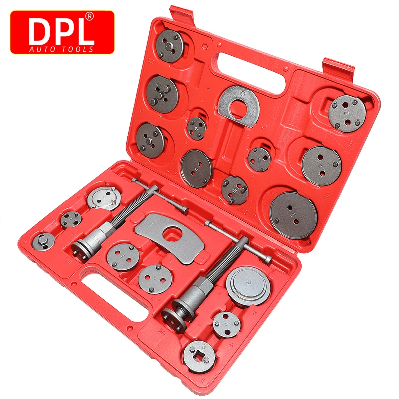 22pcs Universal Car Disc Brake Caliper Wind Back Brake Piston Compressor Tool Kit For Most Automobiles Garage Repair Tools