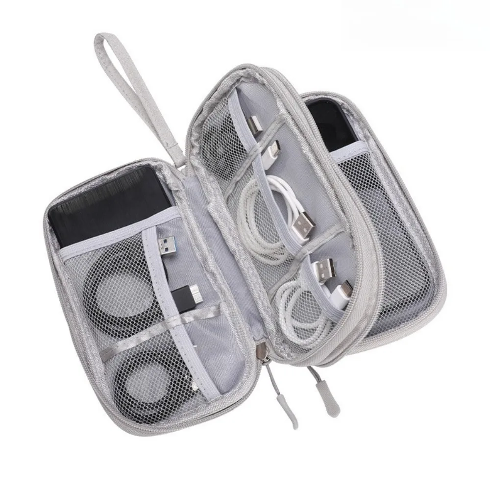 جديد حار بيع السفر طبقة مزدوجة كابل بيانات حقيبة التخزين متعددة الوظائف حقيبة رقمية حقيبة التخزين حقيبة جواز سفر #6