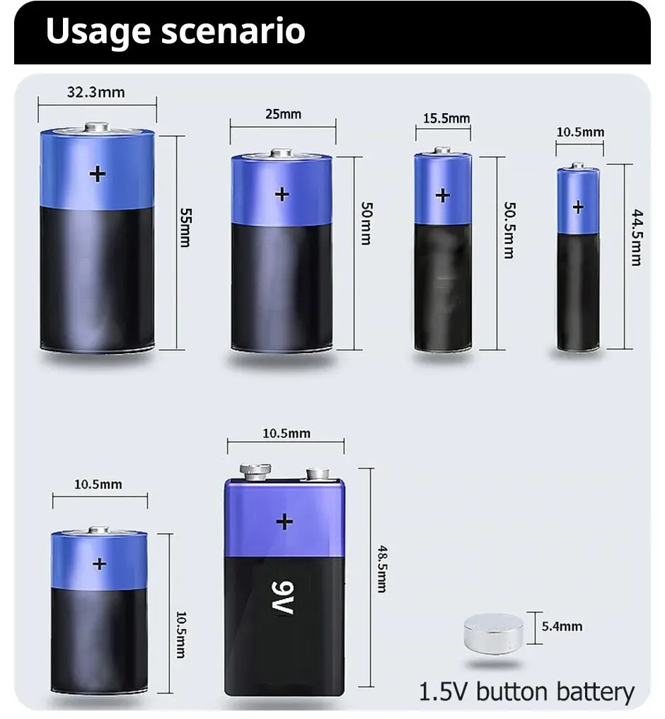 NEW Digital Battery Tester C D N AA AAA 9V 1.5V Button Cell Capacity Check Detector LCD Display Capacitance Diagnostic Tool