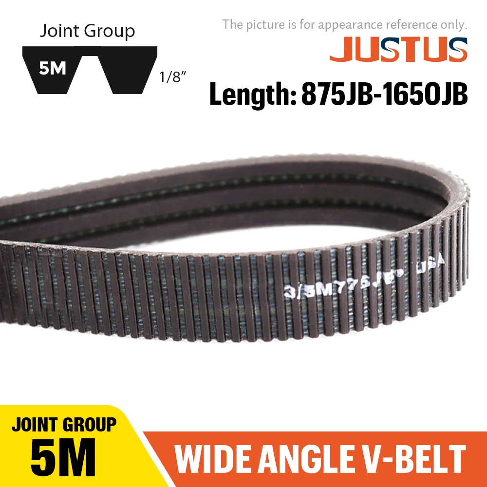 USA Wide Angle V-Belt Joint Group 2/5M 875JB to 3/5M 1650JB Drive Belt for Harbor Freight Lathe Triangle Belt Transmission