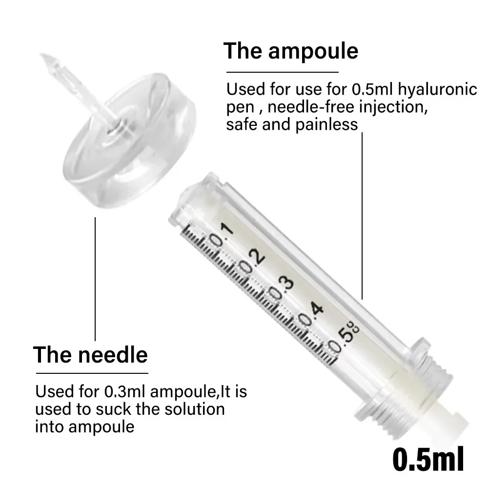 0.3/0.5ml Disposable Sterile Ampoule Moisture Head Hyaluronic Pressurized Pen High Pressure Syringe Beauty