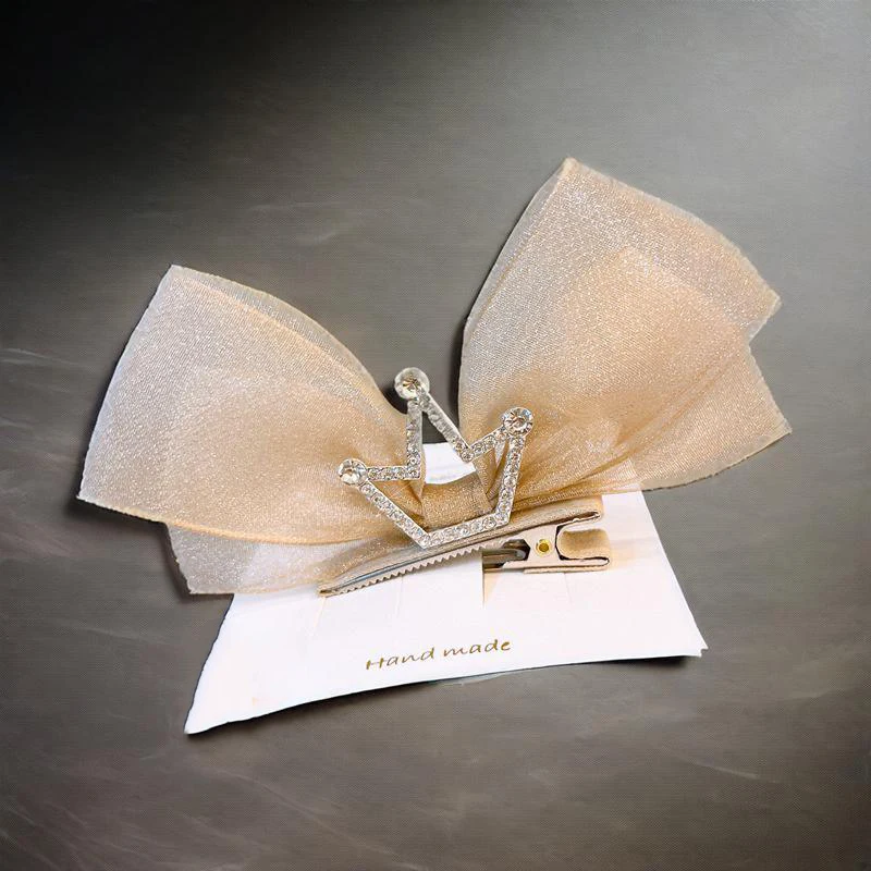 

Детская заколка для волос с бантом, корона принцессы, кружевная заколка для волос со стразами, головные уборы для фотосессии на день рождения, милые детские аксессуары для волос для девочек